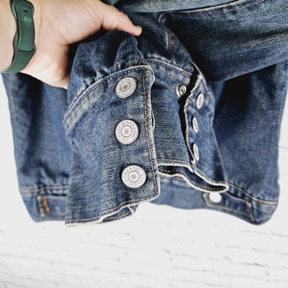 GAP | vintage 2003 snap button close sherpa/plush lined denim jean jacket - Picture 5 of 9